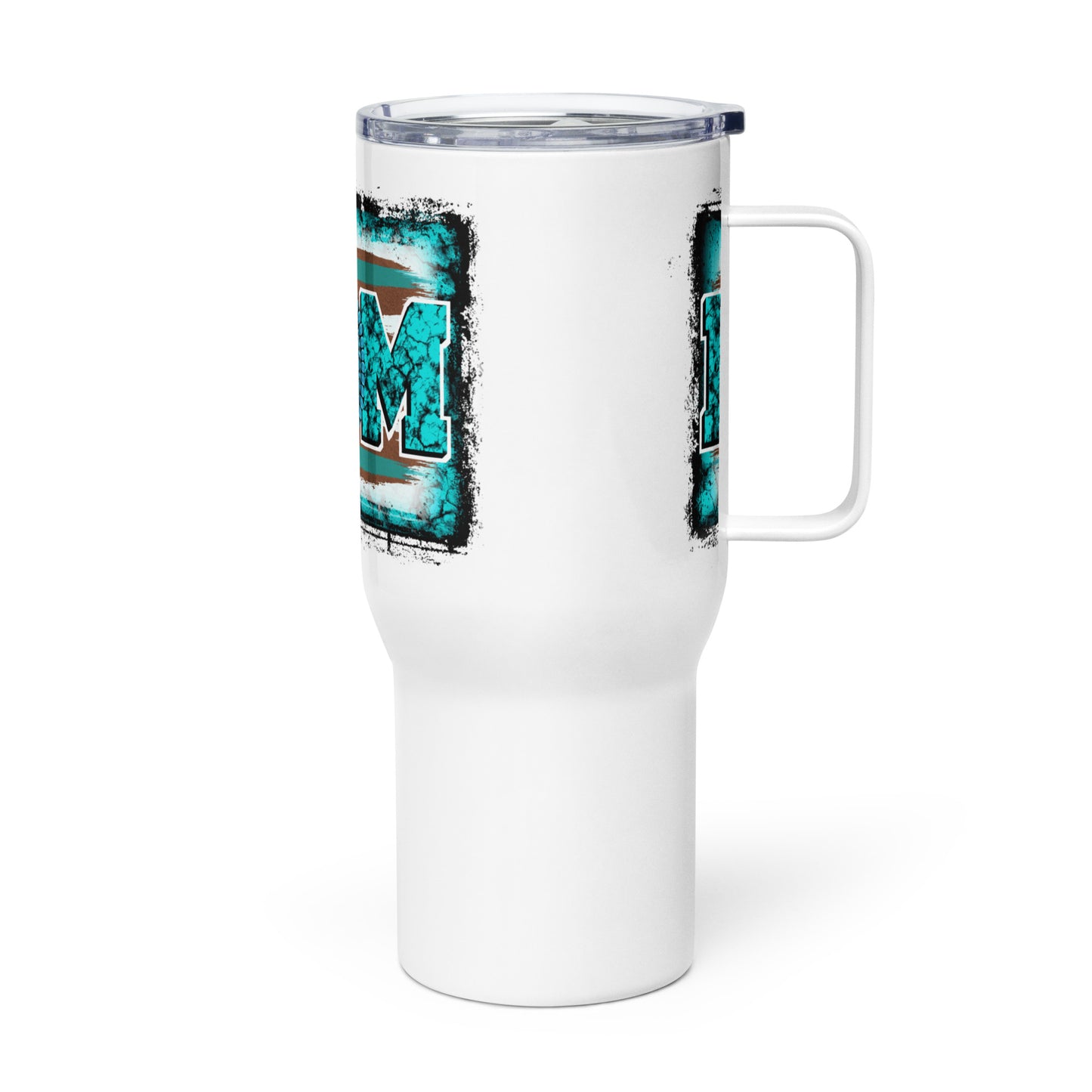 Travel mug with a handle