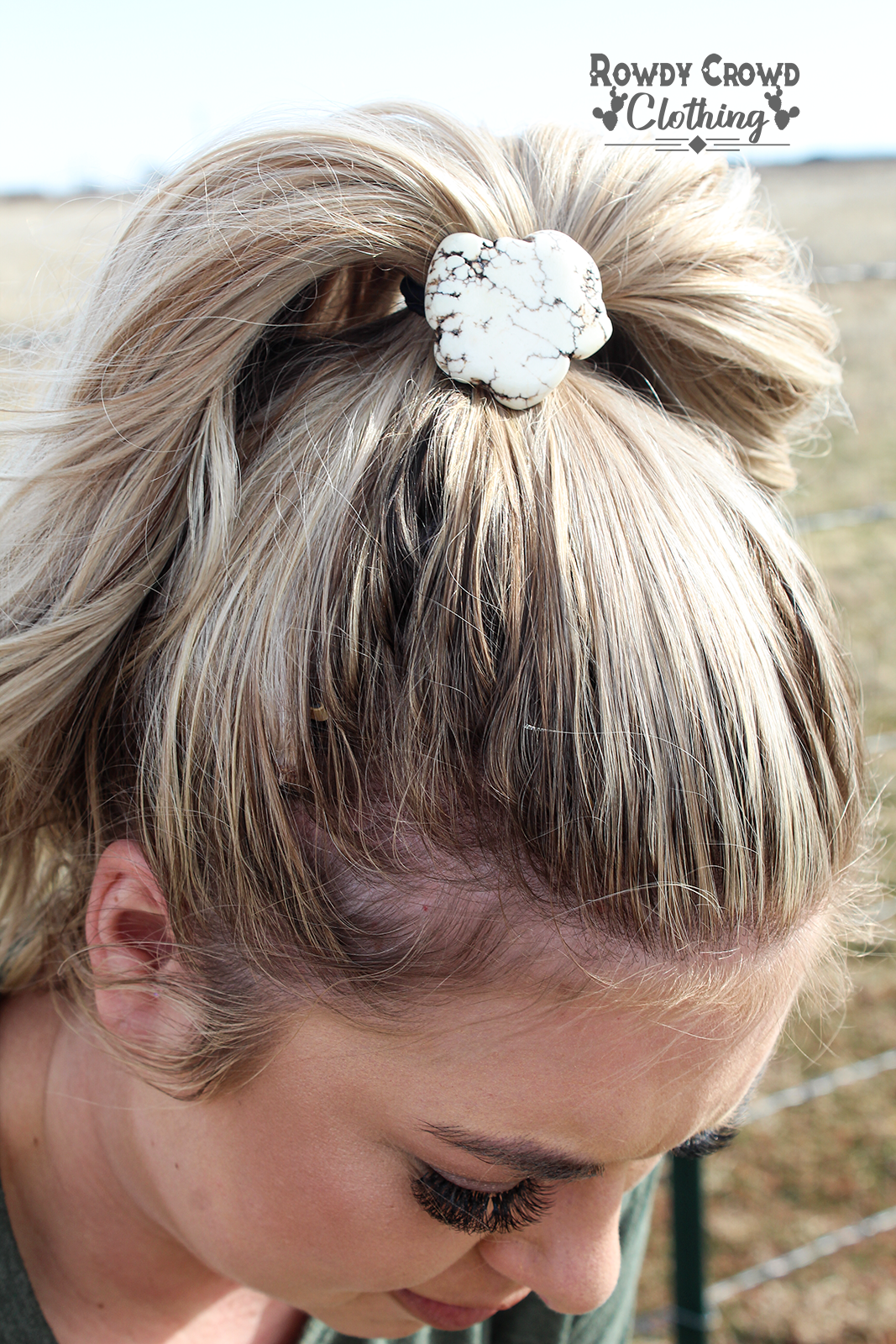  decorative ponytail, rock ponytail, western accessories, ponytail holder, hair tie, hair accessories, western hair accessories, western wholesale, wholesale accessories, wholesale hair accessories, western apparel, western style