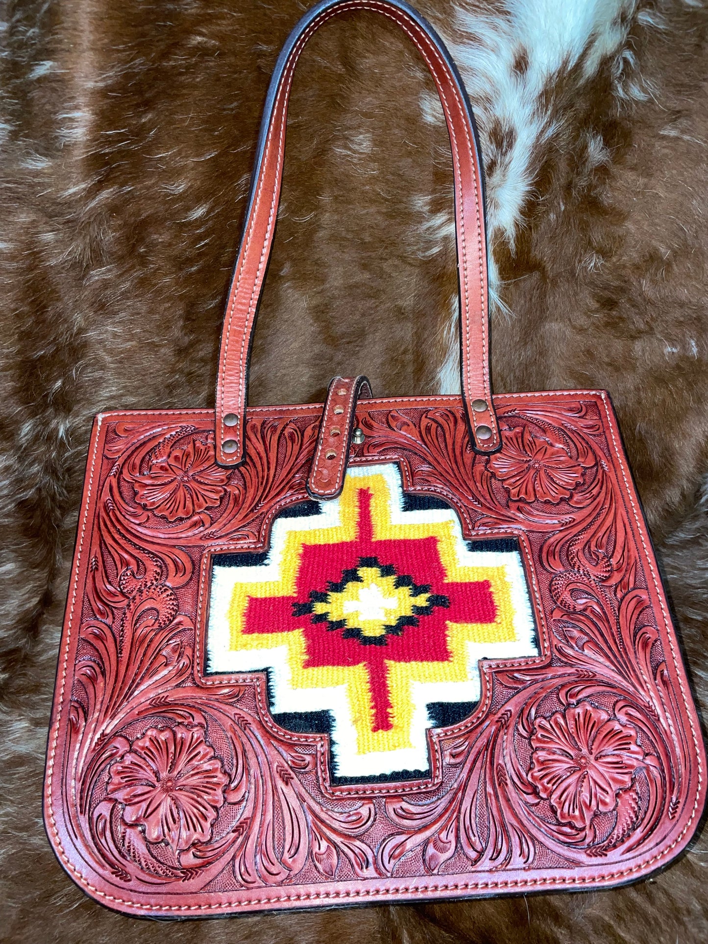 SADDLE BLANKET TOOLED PURSE