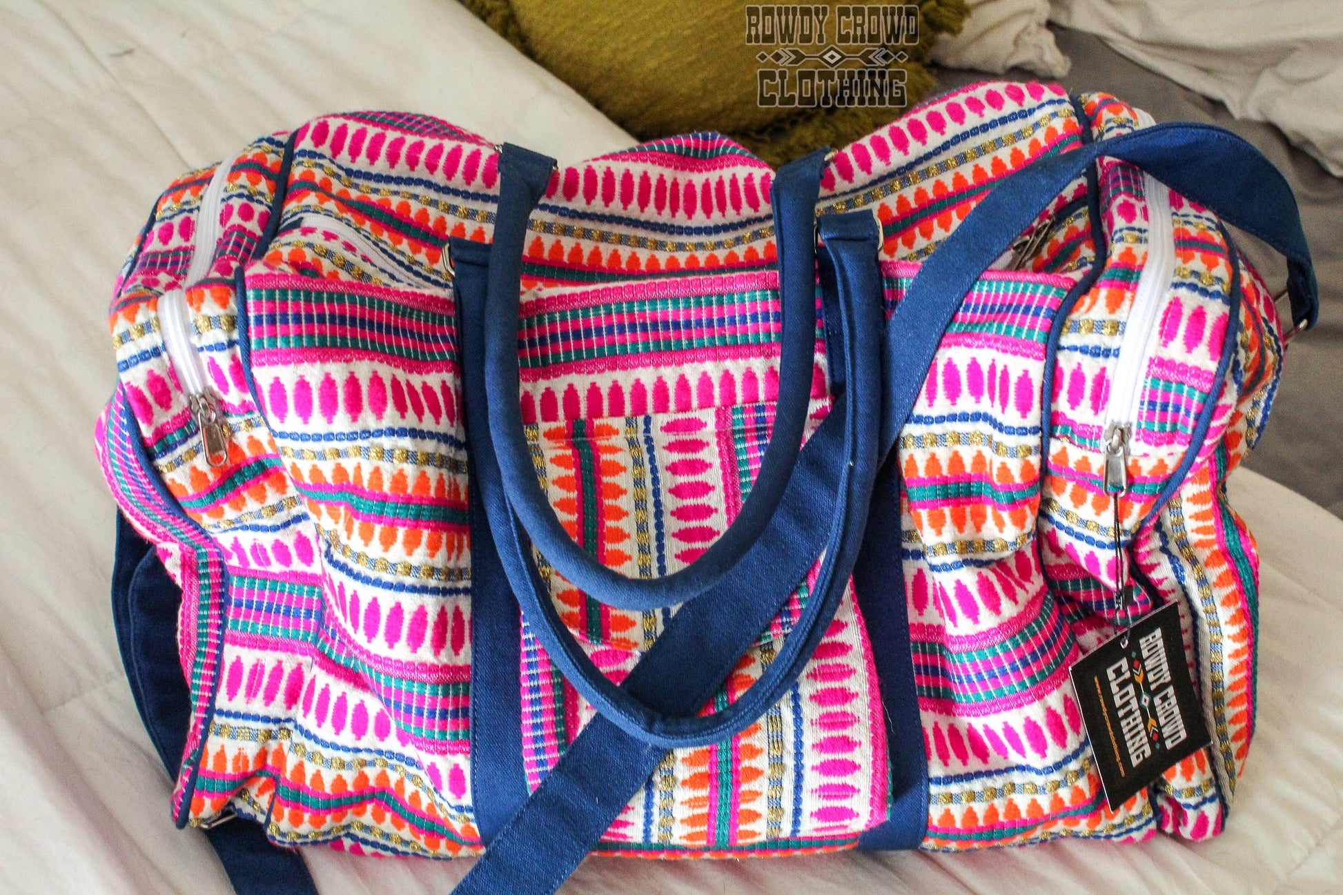 western travel bag, weekender bag, travel bag, duffel bags, luggage, travel sets,  western wholesale, western bag, wholesale clothing and accessories, western gifts, western duffle bag, colorful travel bags, colorful duffle bag, southwestern bags, overnight bags, large duffle bag, travel weekend bag, gym duffle bag